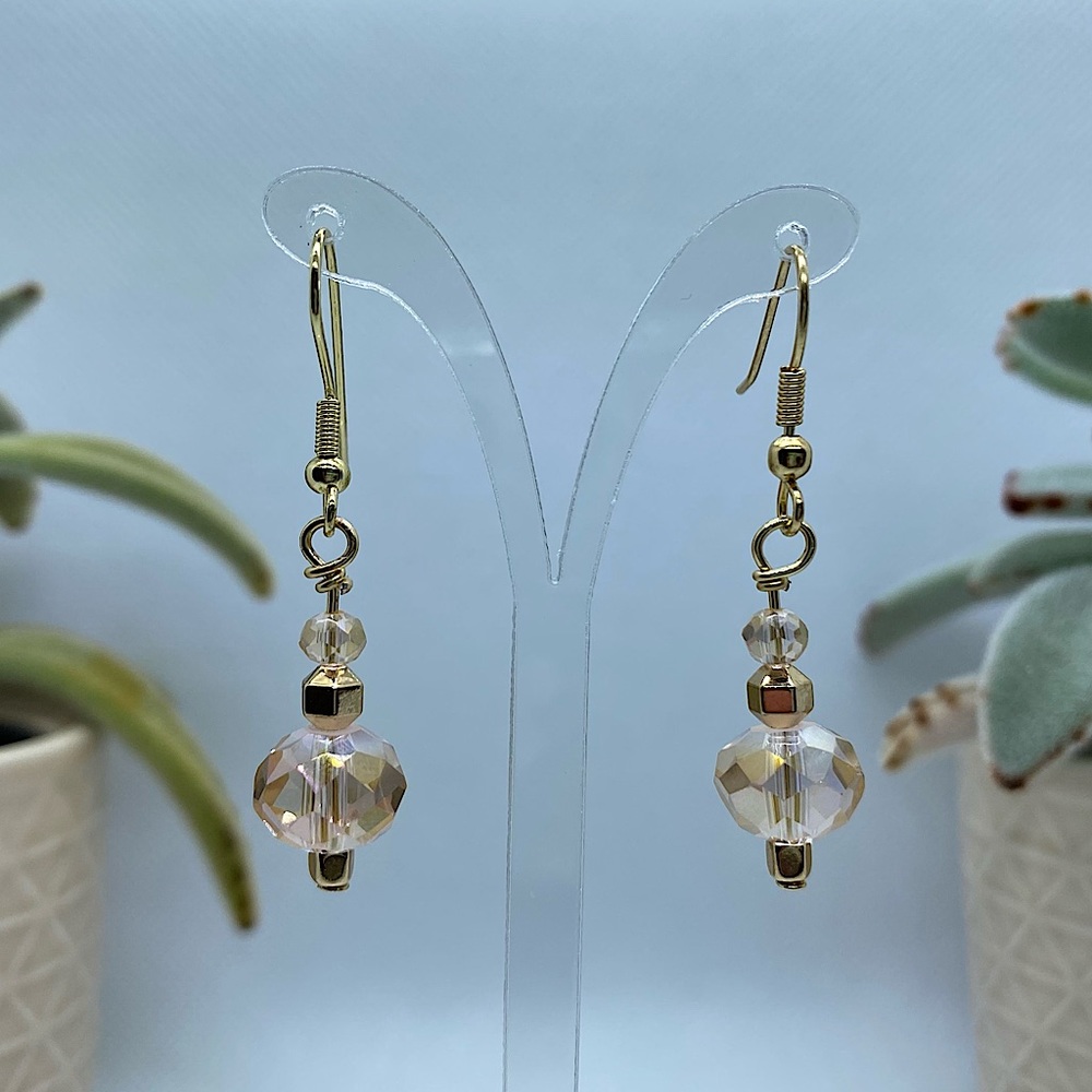 Handmade crystal drop earrings